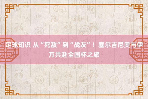 足球知识 从“死敌”到“战友”！塞尔吉尼奥与伊万共赴全国杯之旅